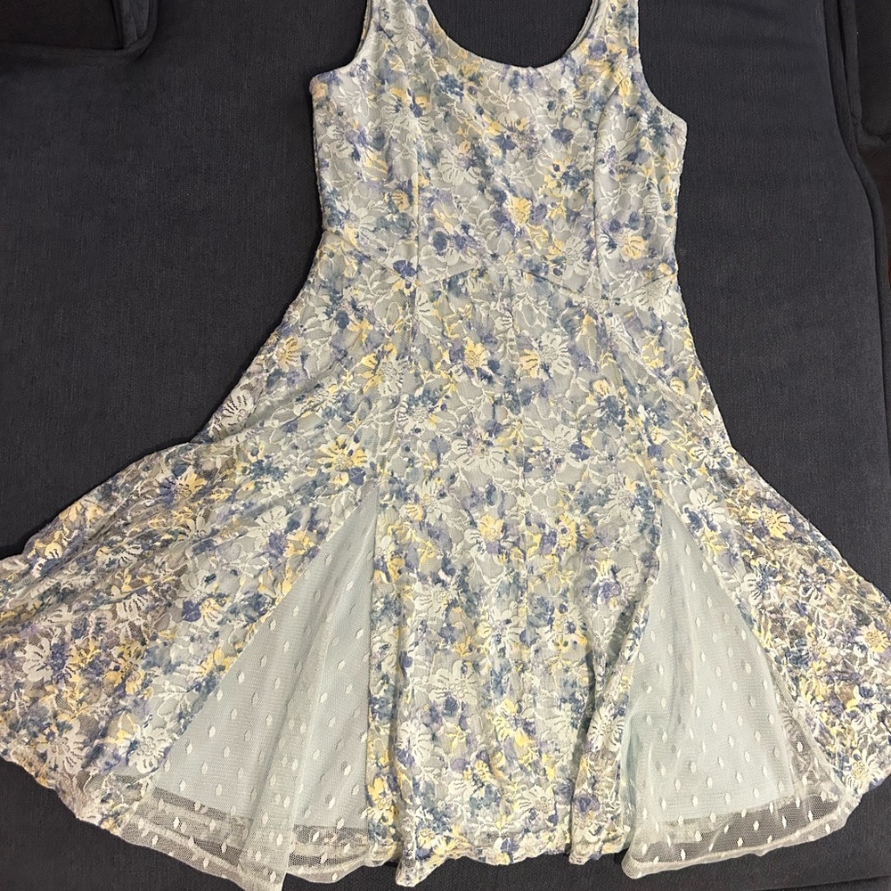 Cinderella Light Blue Dress with Floral Accents